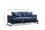 Atelier Del Sofa Sofá Frido 2 Plazas Azul Marino 185x100x92 cm Poliéster